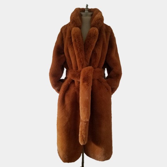 * Host Pick * NWT Forever 21 Camel Faux Fur Coat M - Picture 5 of 11